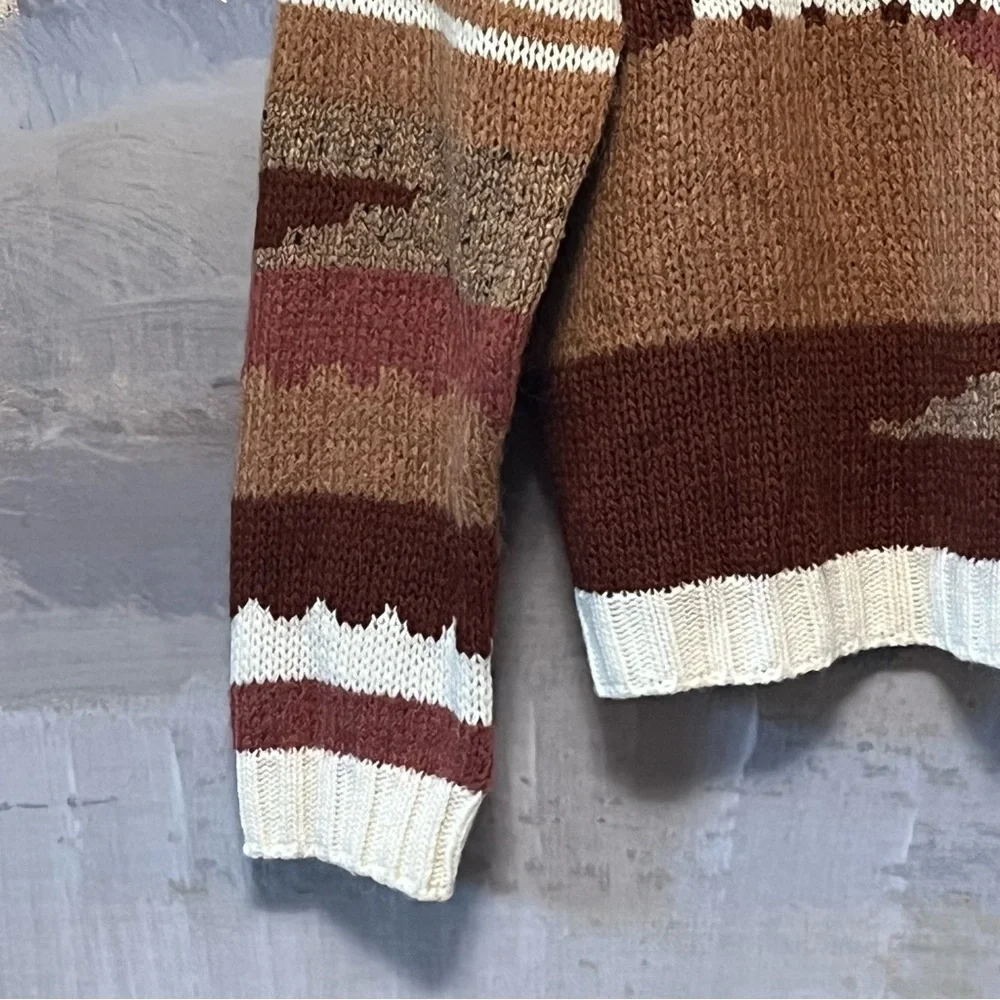 ELSAMADA Sweater Womens L Wool Alpaca Blend Colorblock Abstract Artsy Italy